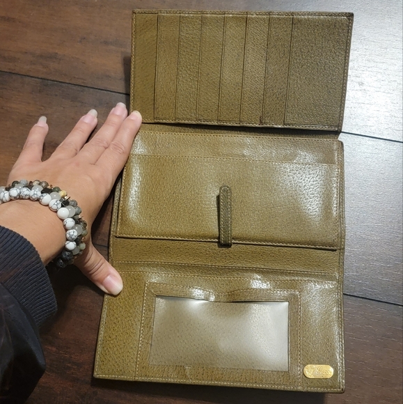 Vintage GUCCI GG Supreme Leather Tri-fold Long Wallet Brown - Picture 5 of 5